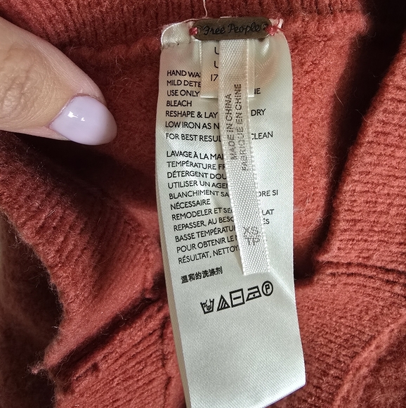 Free People Merino Wool/Alpaca Midi Pencil Skirt Size XS Colorblock Red/Purple - Picture 5 of 7